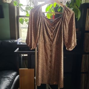 Angie leopard button down dress
